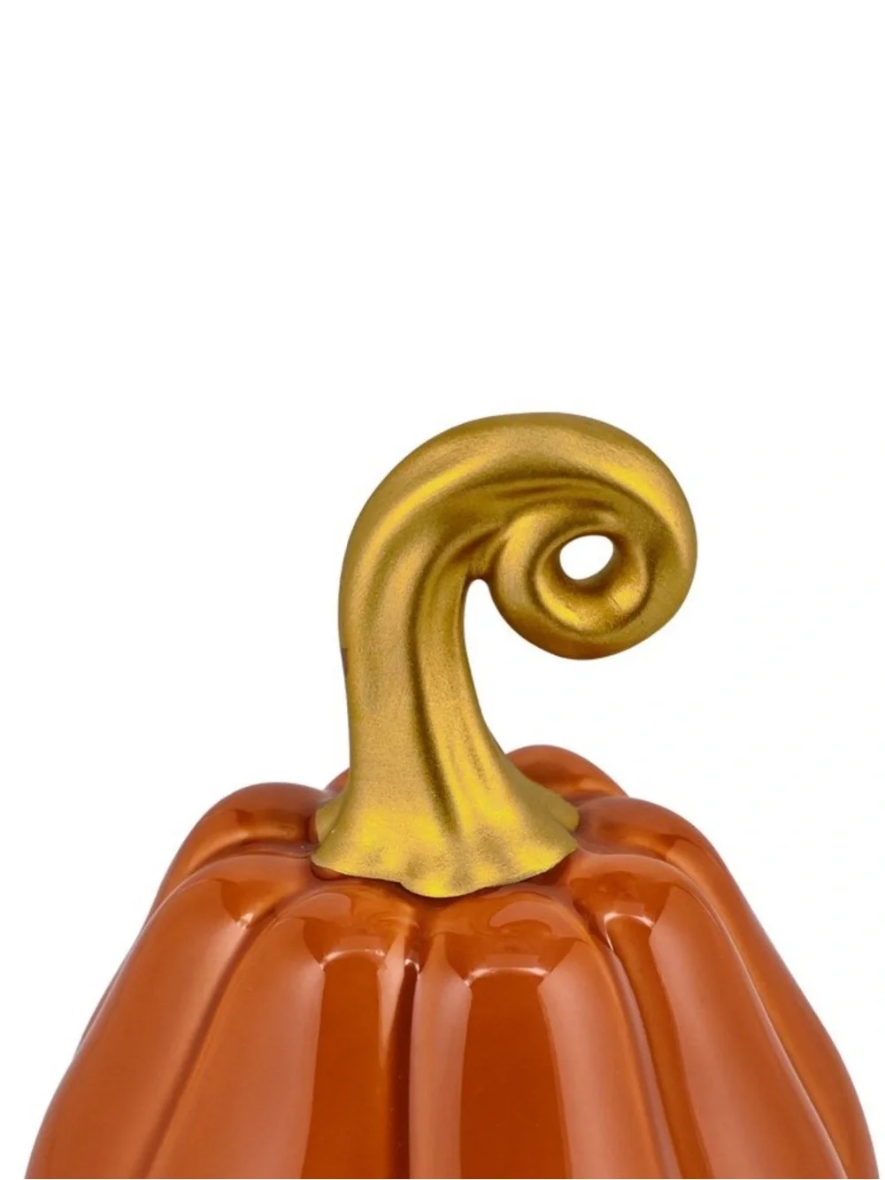 Medium Ceramic Pumpkin Tabletop Decor Burnt Orange & Gold  - Target